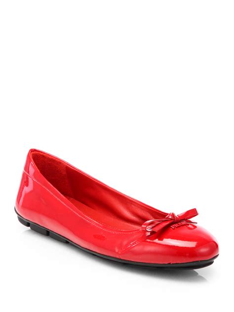 black red prada|red Prada ballet flats.